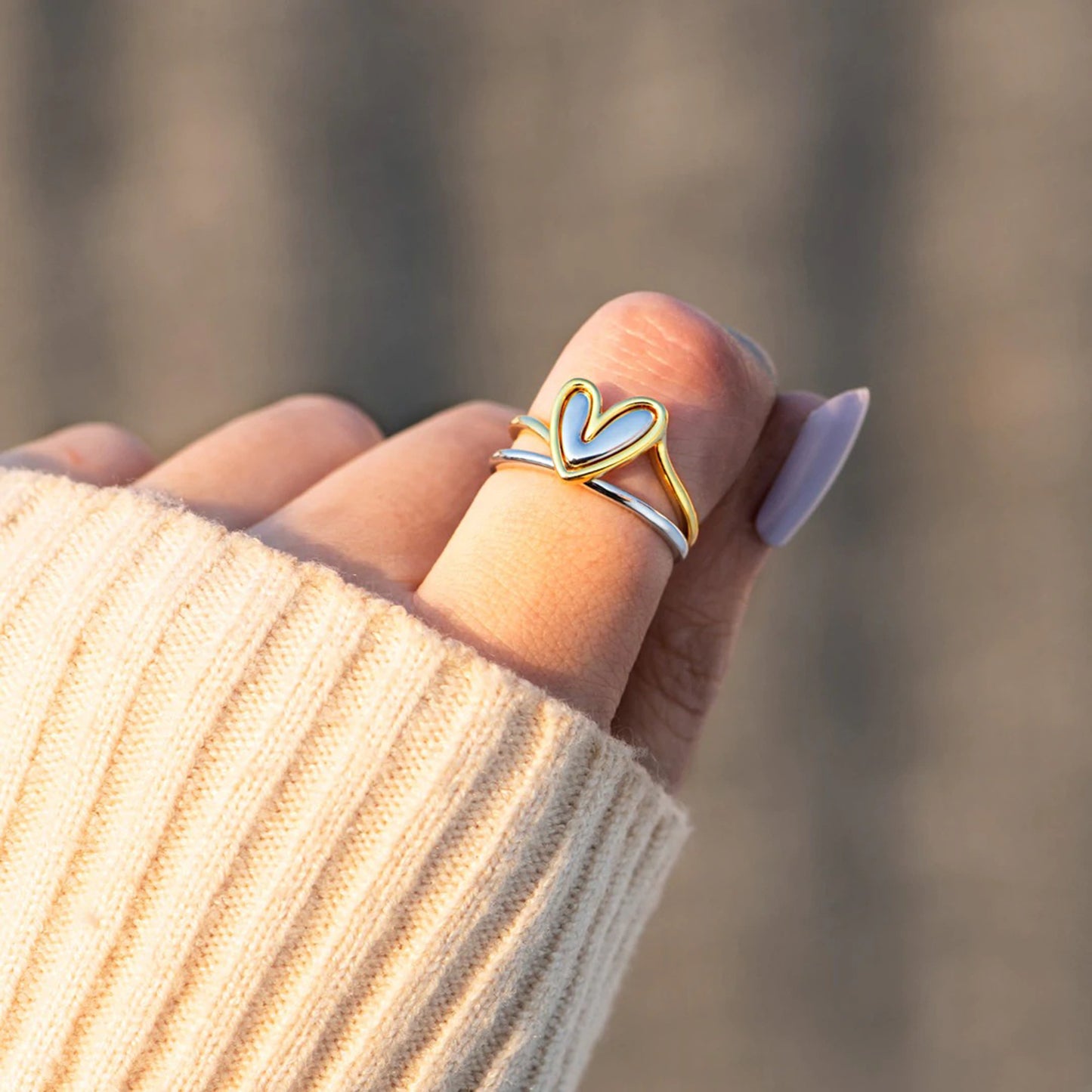 Two-toned Heart Ring