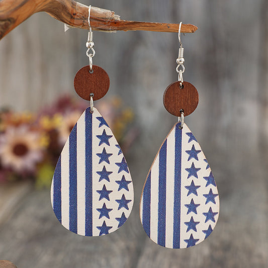 Printed PU Leather Earrings