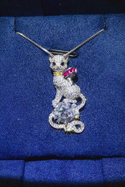 2 Carat Moissanite Cat Necklace