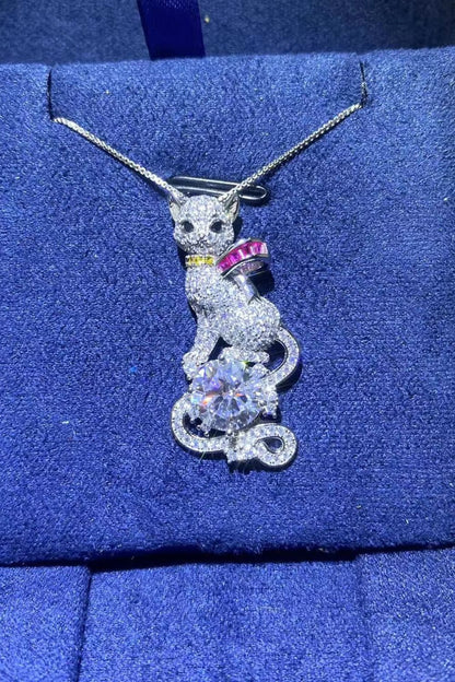 2 Carat Moissanite Cat Necklace