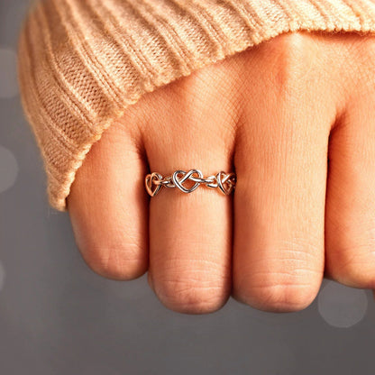 Open Knotted Hearts Ring