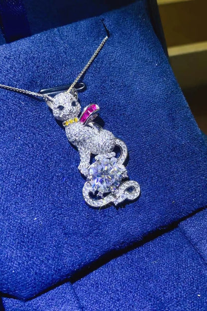 2 Carat Moissanite Cat Necklace