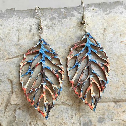 Wooden Leaf Earrings