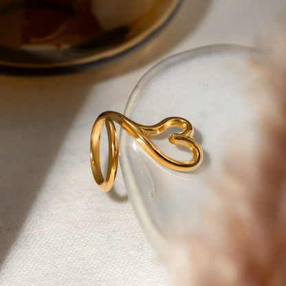 Cutout Floating Heart Ring