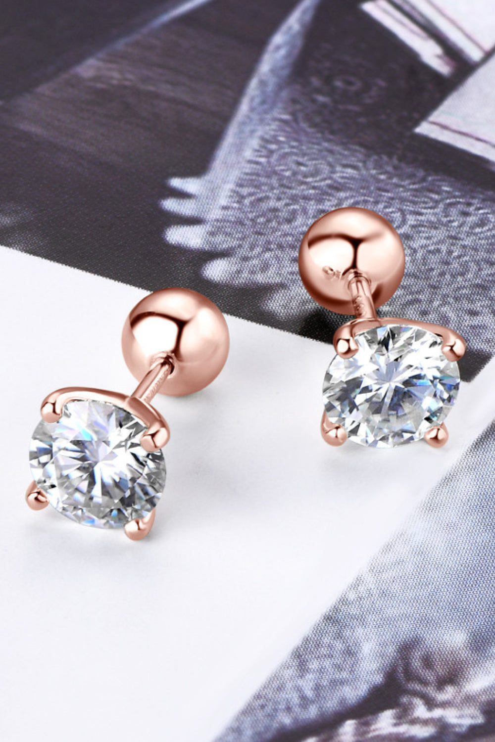 2 Carat Moissanite Round Stud Earrings