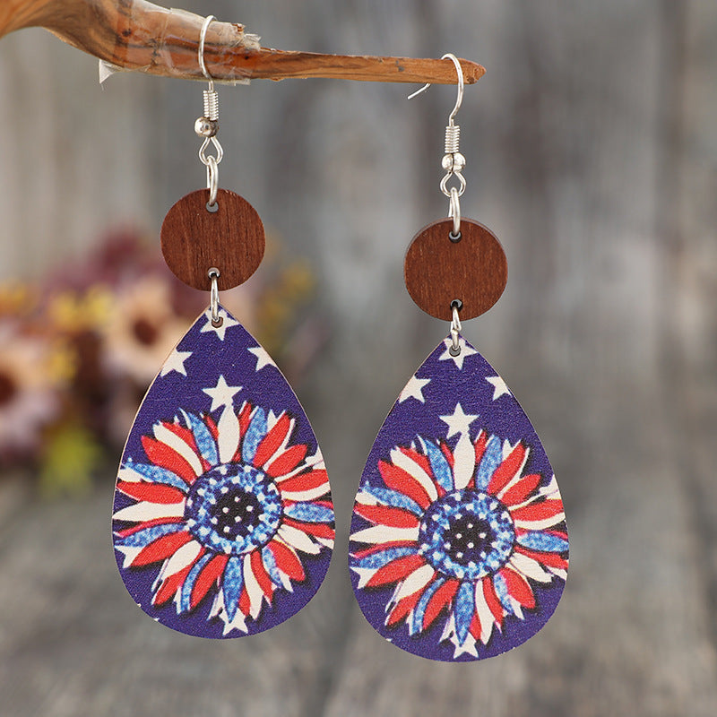 Printed PU Leather Earrings