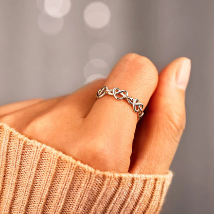 Open Knotted Hearts Ring