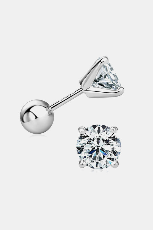 2 Carat Moissanite Round Stud Earrings