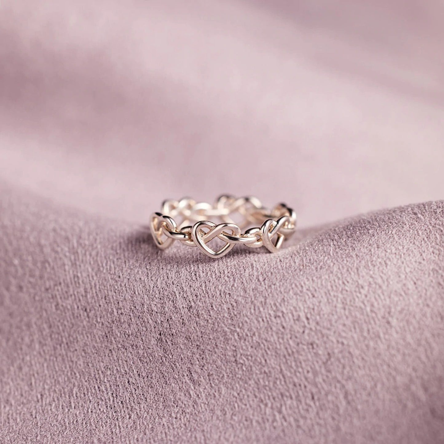 Open Knotted Hearts Ring