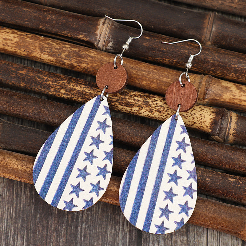 Printed PU Leather Earrings