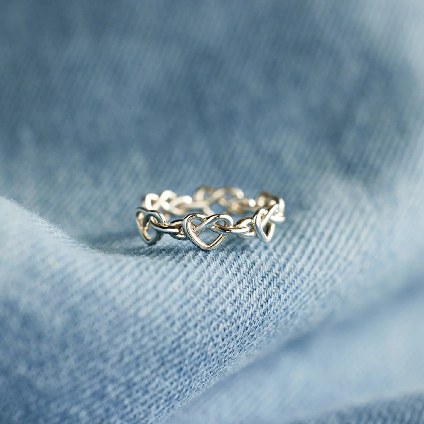 Open Knotted Hearts Ring