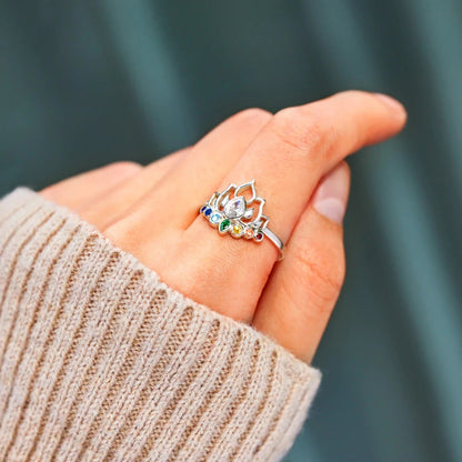 Colorful Lotus Ring